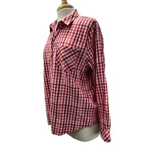 Vineyard Vines Button Down Women 16 Pink Gingham Excellent Cotton Cashmere Shirt